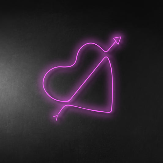 Heart & Arrow Neon Sign 30cm | LED Decoration