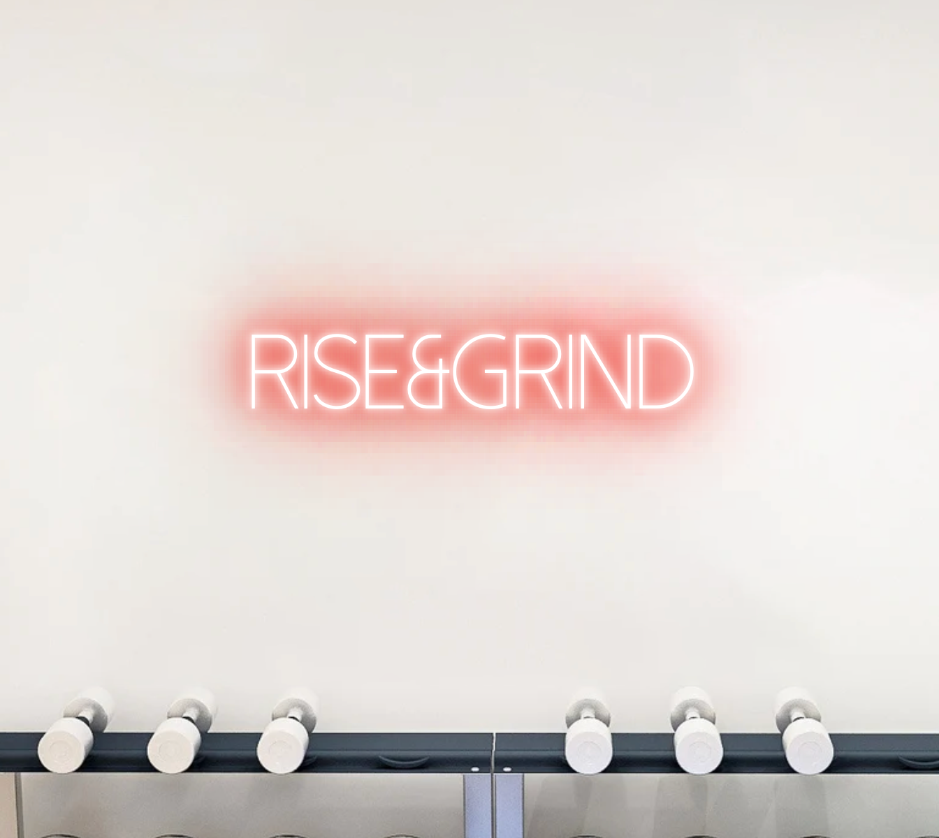 Rise & Grind Neon Sign | 80cm LED Wall Light