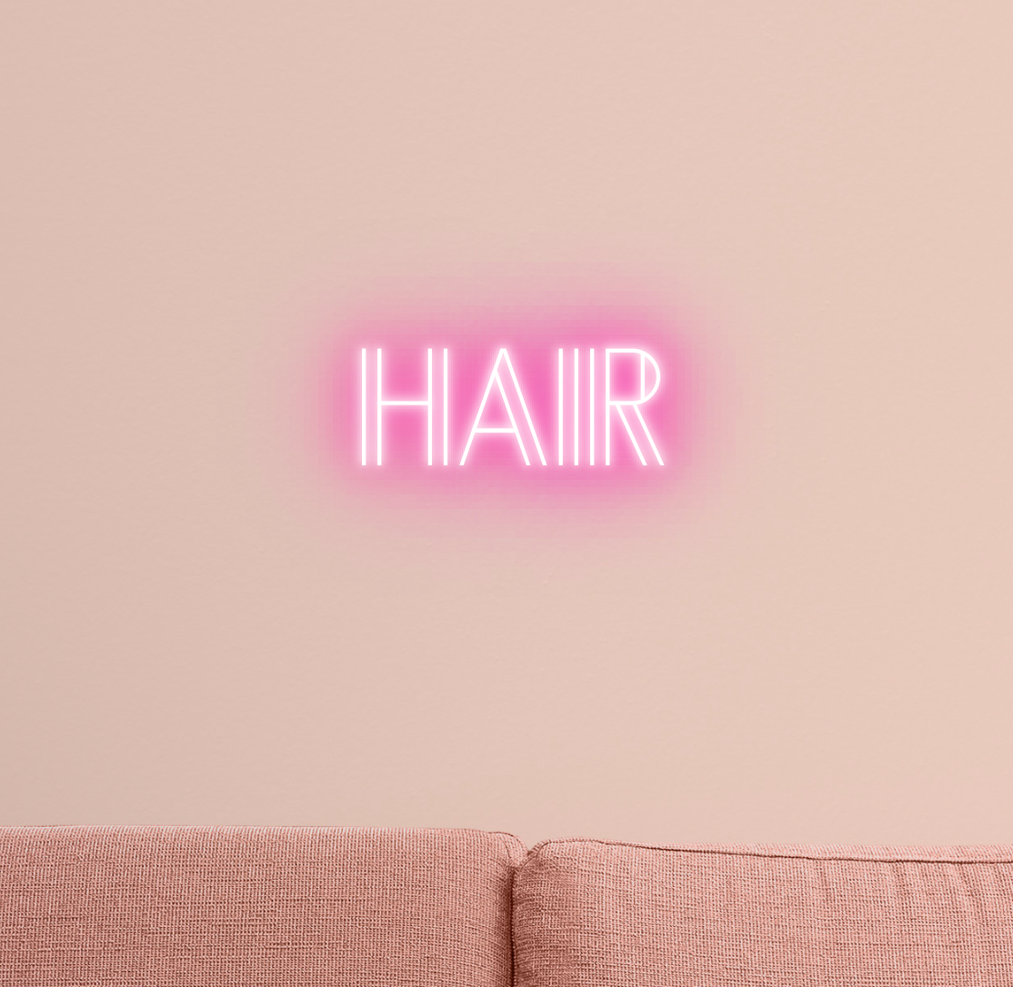 Hair Neon Sign | 80cm LED Salon Wall Light