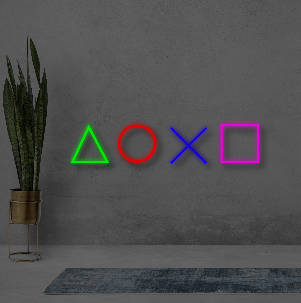 Play Game Geometry Neon Sign | 50cm Fixed Color LED