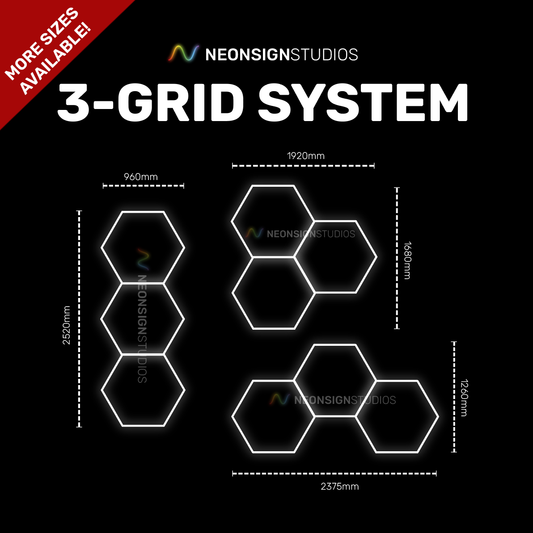 Hexagon Lighting | 3 Grid System