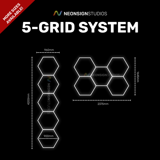 Hexagon Lighting | 5 Grid System