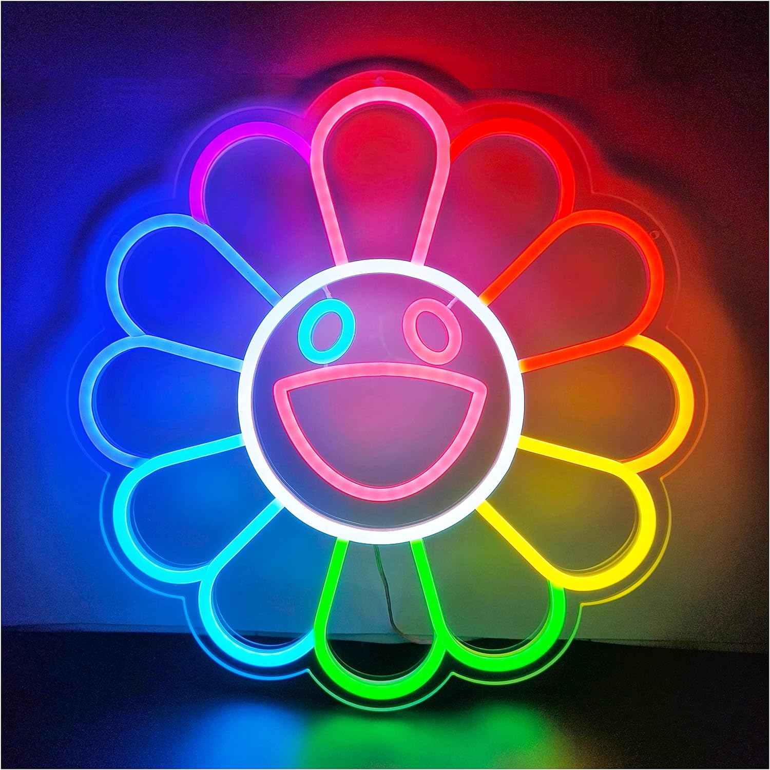 Flower Multi Coloured Neon Sign