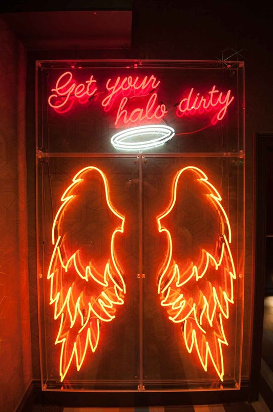 Get Your Halo Dirty, Wings & Halo LED Neon Sign